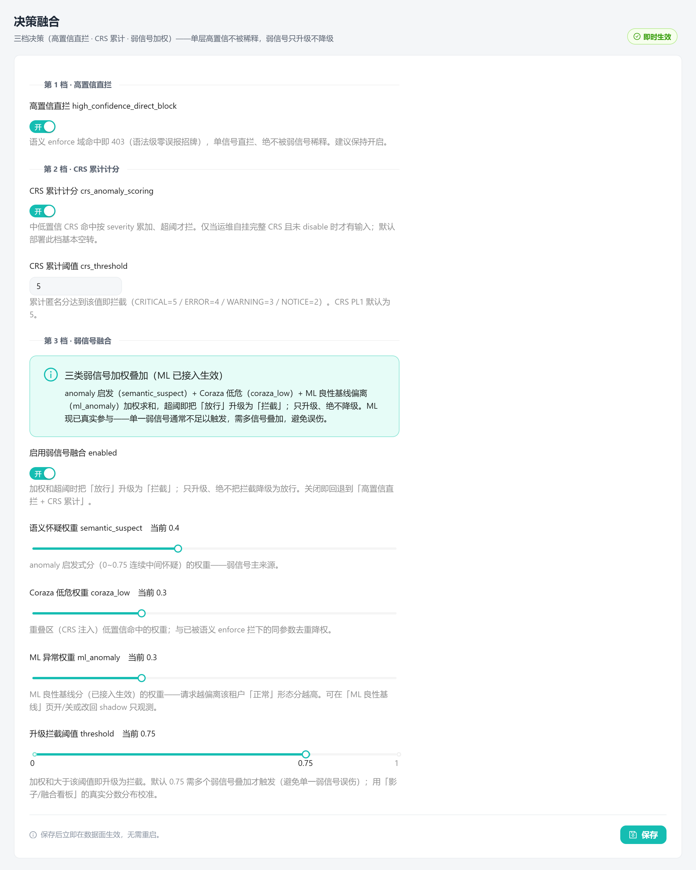 决策融合配置